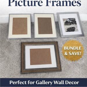 Elegant Gray and Brown Picture Frame Set